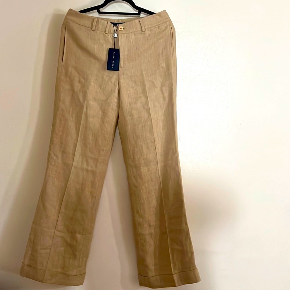 Ralph Lauren Plaid Wool-Blend Tweed Wide-Leg Pant